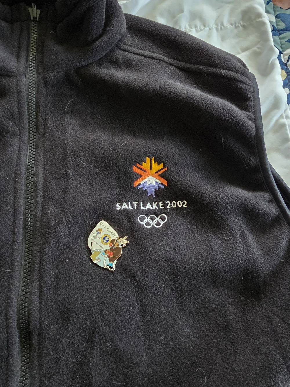 Salt Lake 2002 Olympic Fleece Vest with Embroidered Logo